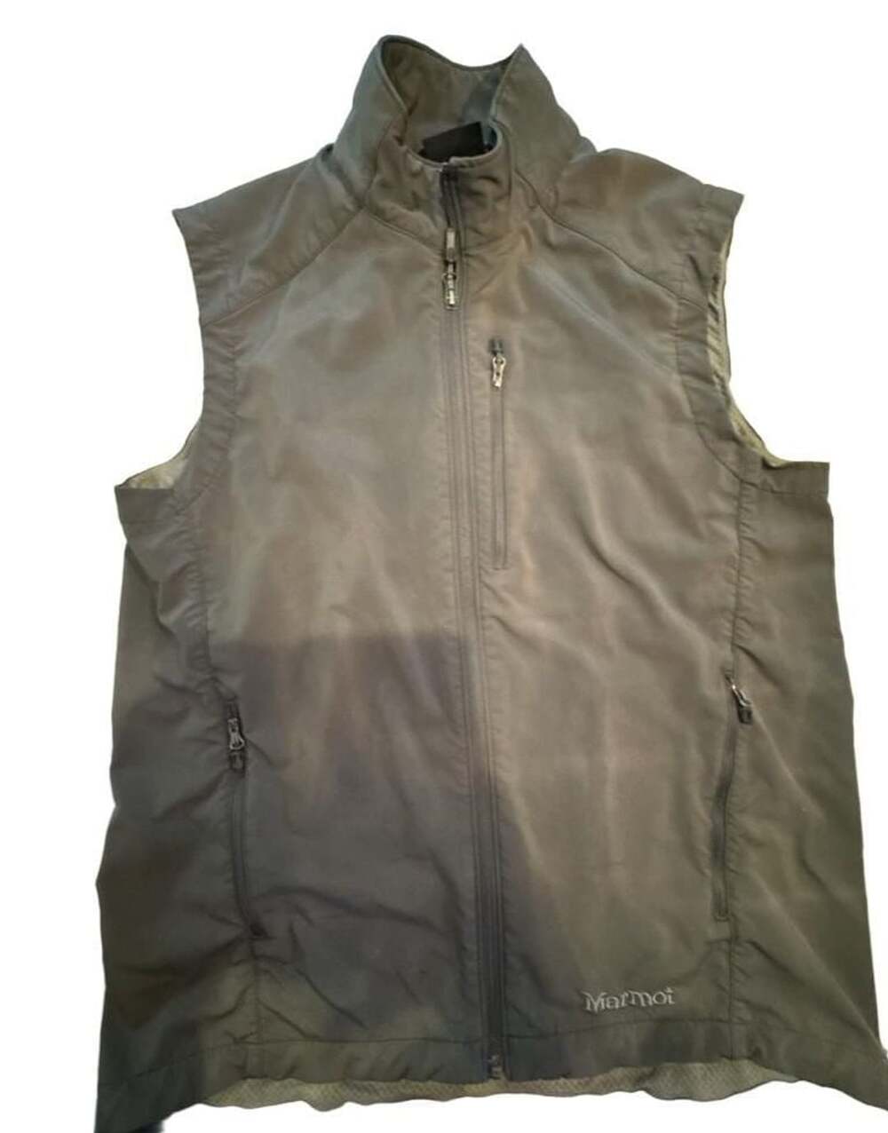Marmot Approach Vest Men's Size L Gray Softshell Full Zip Pockets